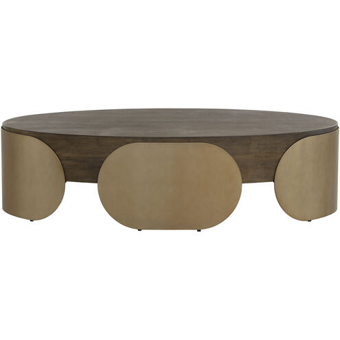 Amarula 65 X 35 inch Dark Brown / Antique Brass Outdoor Coffee Table